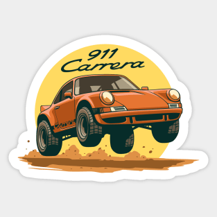 car 911 carrera offroad rally dakar orange Sticker